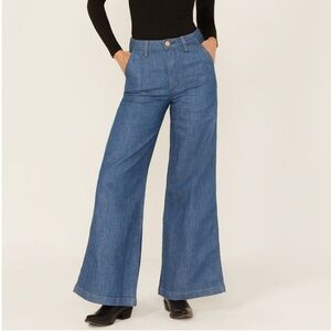 Wide-Leg Blue Jeans